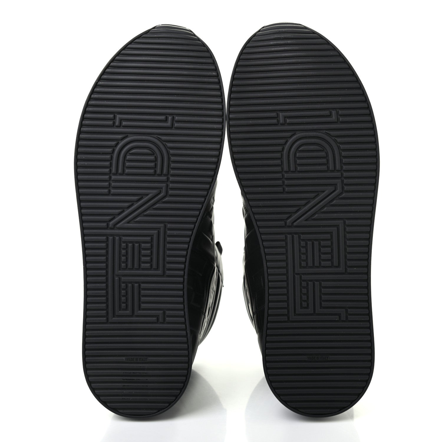 Fendi Nappa Macro FF Embossed High Top Sneakers 38 Black 5 of 8