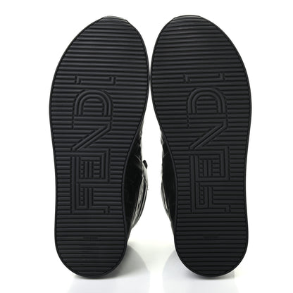Fendi Nappa Macro FF Embossed High Top Sneakers 38 Black 5 of 8