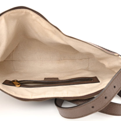 Gucci GG Supreme Monogram Textured Dollar Calfskin Web Small Ophidia Half Moon Hobo Beige Ebony New Acero 5 of 14