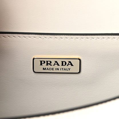 Prada Saffiano Cuir Triangle Embleme Flap Shoulder Bag White 6 of 12