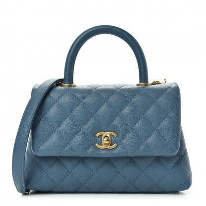 Chanel Caviar Quilted Mini Coco Handle Flap Blue 1 of 10