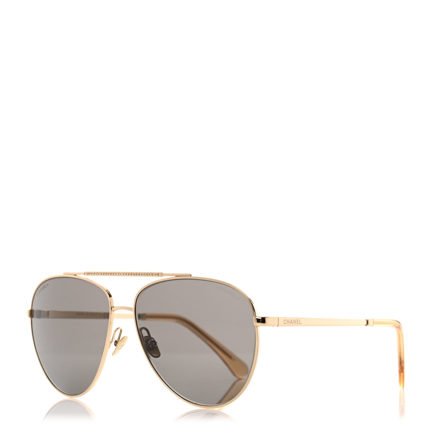 Chanel Metal Aviator Sunglasses 4279-B Gold 1 of 8