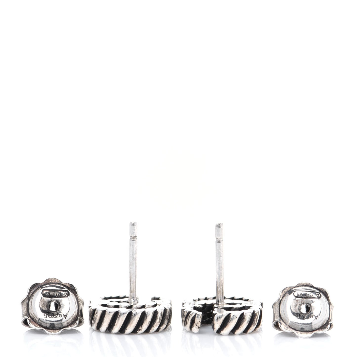Sterling Silver Torchon Double G Earrings