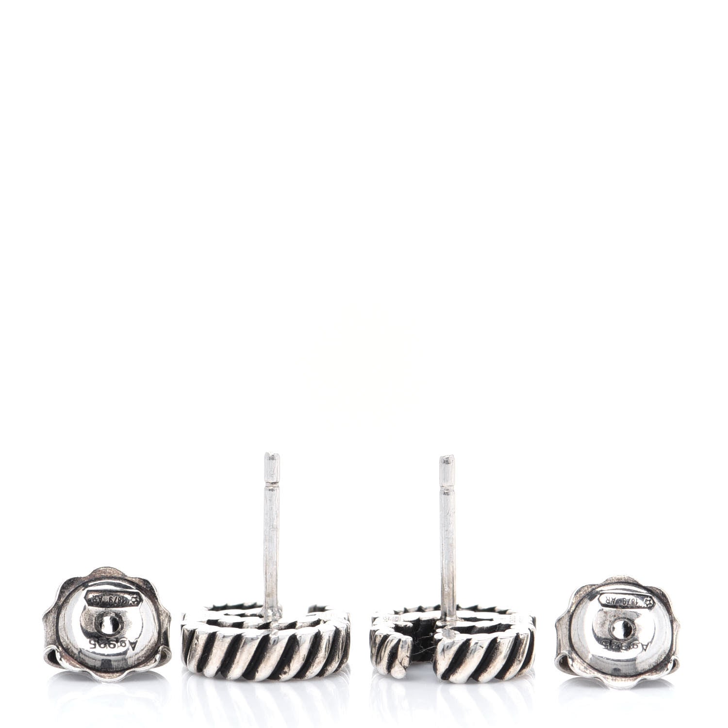 Gucci Sterling Silver Torchon Double G Earrings 3 of 4