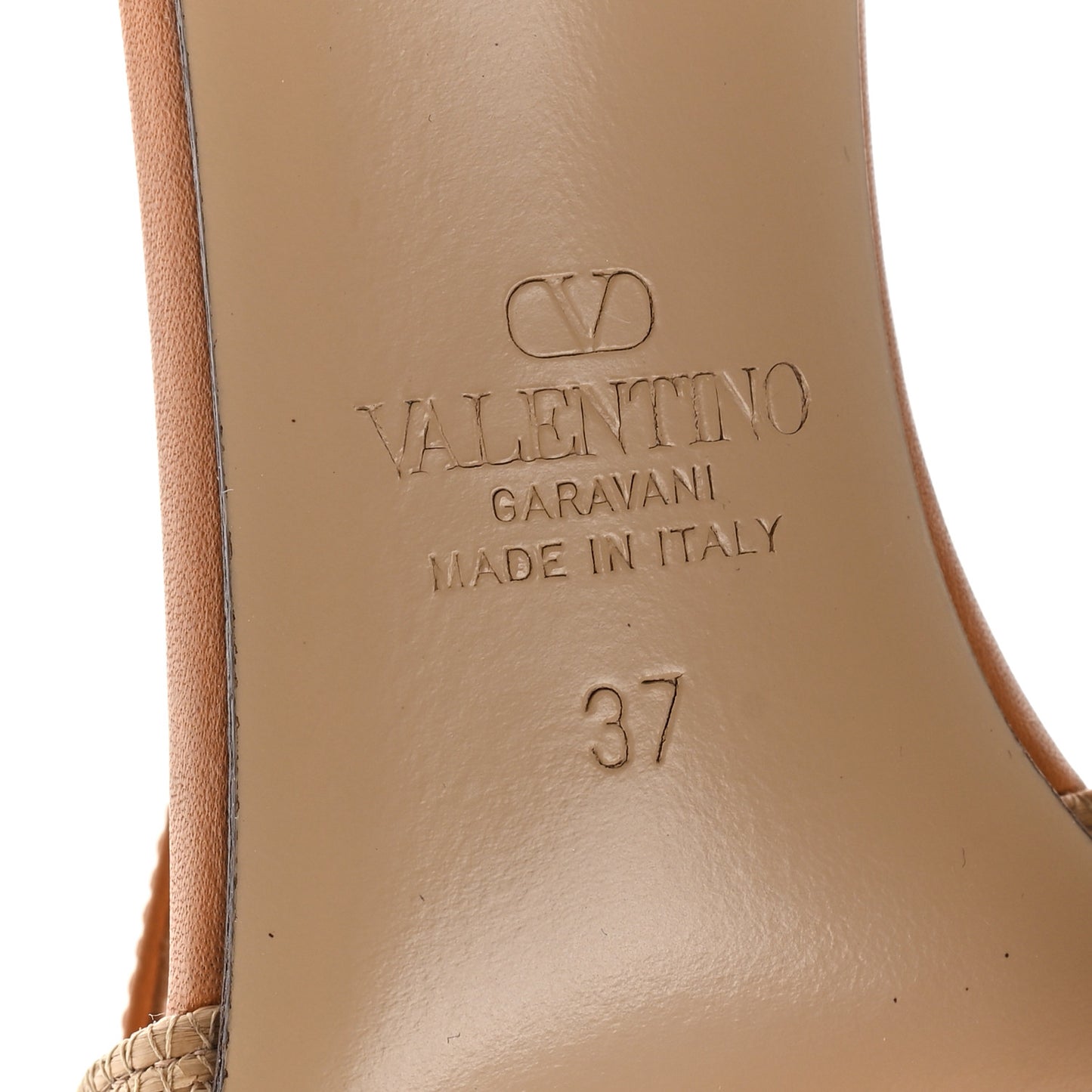 Raffia Calfskin Vlogo Slingback 80mm Pumps 37 Naturale Beige Multicolor