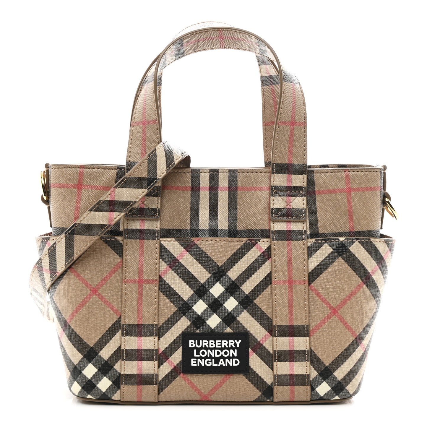 E-Canvas Check Daphne Tote Archive Beige