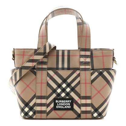 Burberry E-Canvas Check Daphne Tote Archive Beige 1 of 10