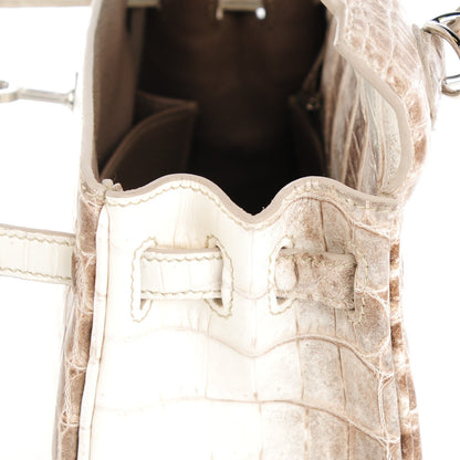 Hermes Matte Niloticus Crocodile Himalaya Kelly Retourne 25 White 22 of 32
