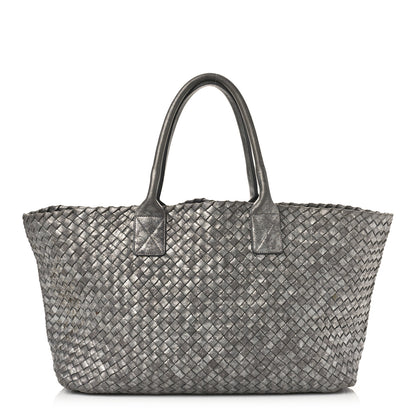 Bottega Veneta Metallic Nappa Intrecciato Medium Moon Cabat Silver 3 of 11