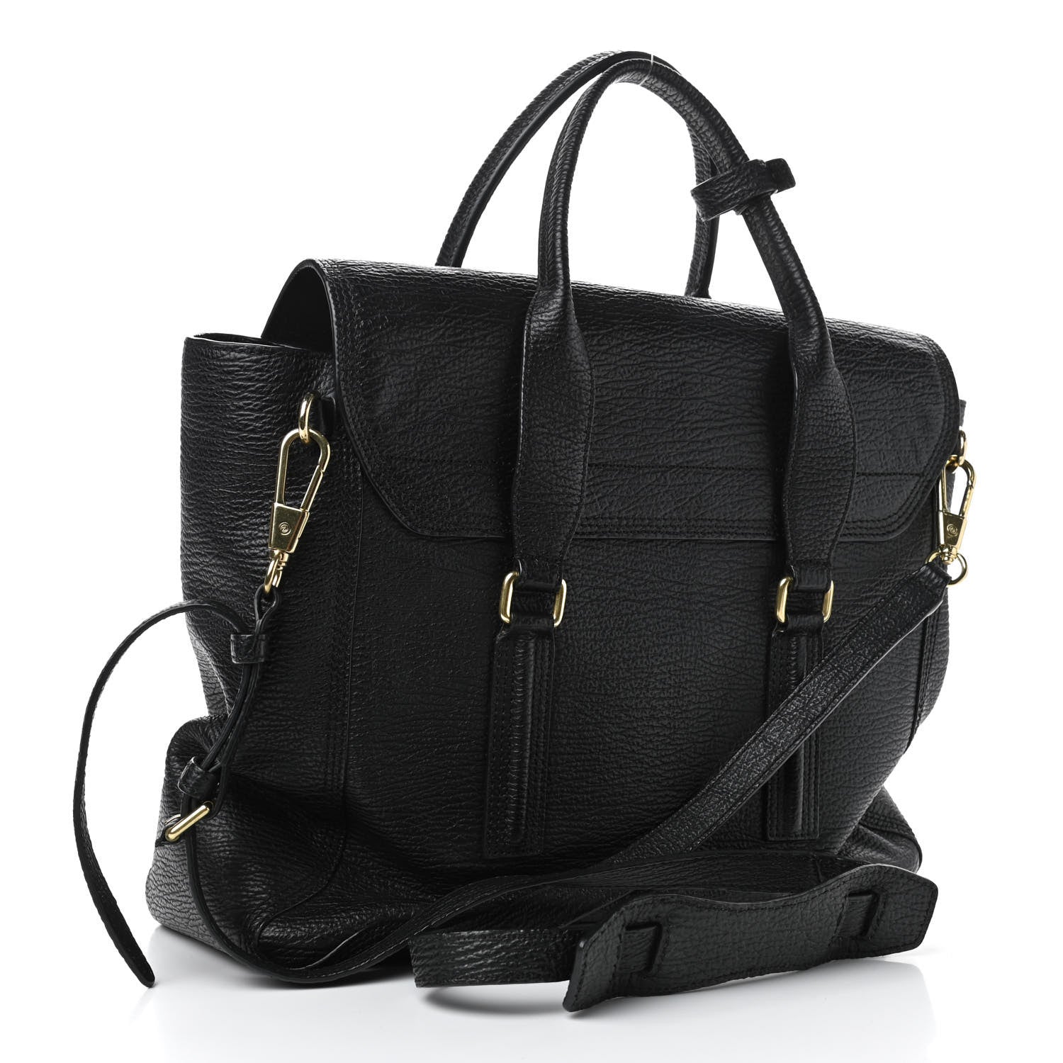 3.1 Phillip Lim Textured Calfskin Large Pashli Satchel Black 2 of 4