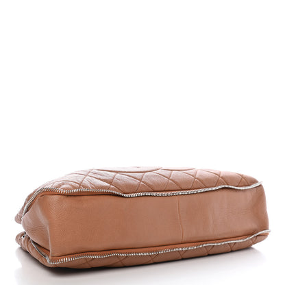 Chanel Caviar Quilted Expandable Zip Shoulder Bag Beige 29 of 43