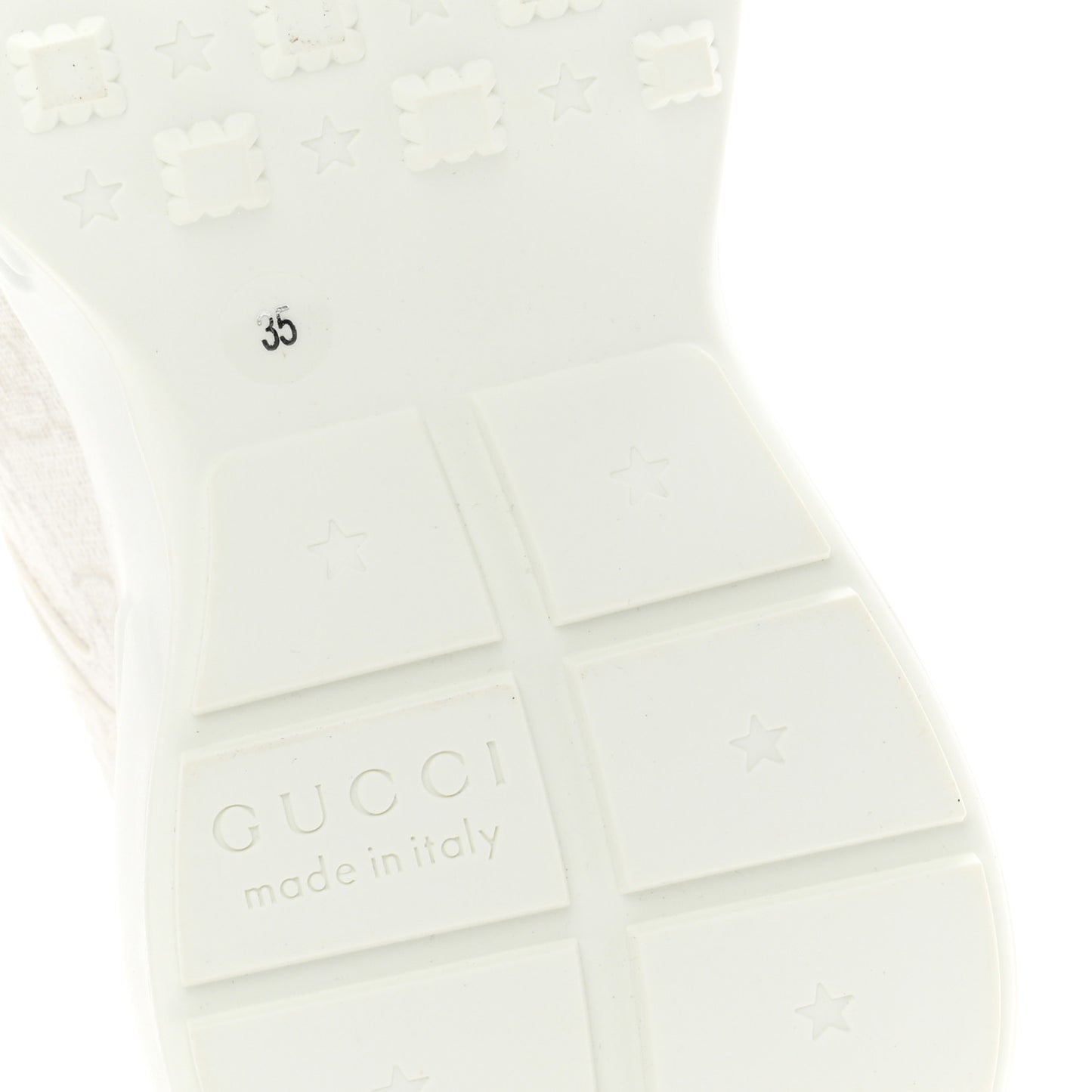 GG Supreme Monogram Womens Rhyton Sneakers 35 White