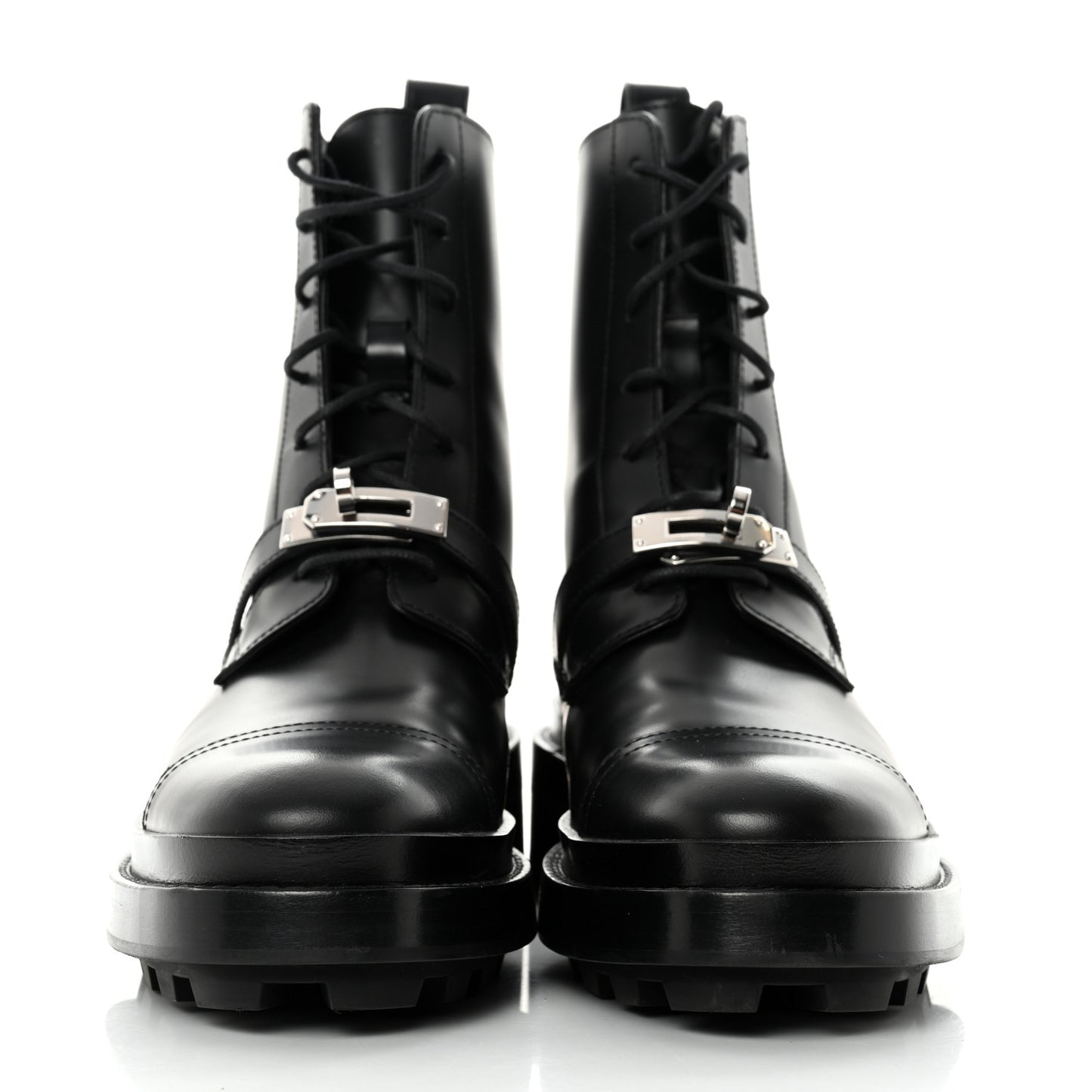 Glossed Calfskin Funk Ankle Boots 37 Black