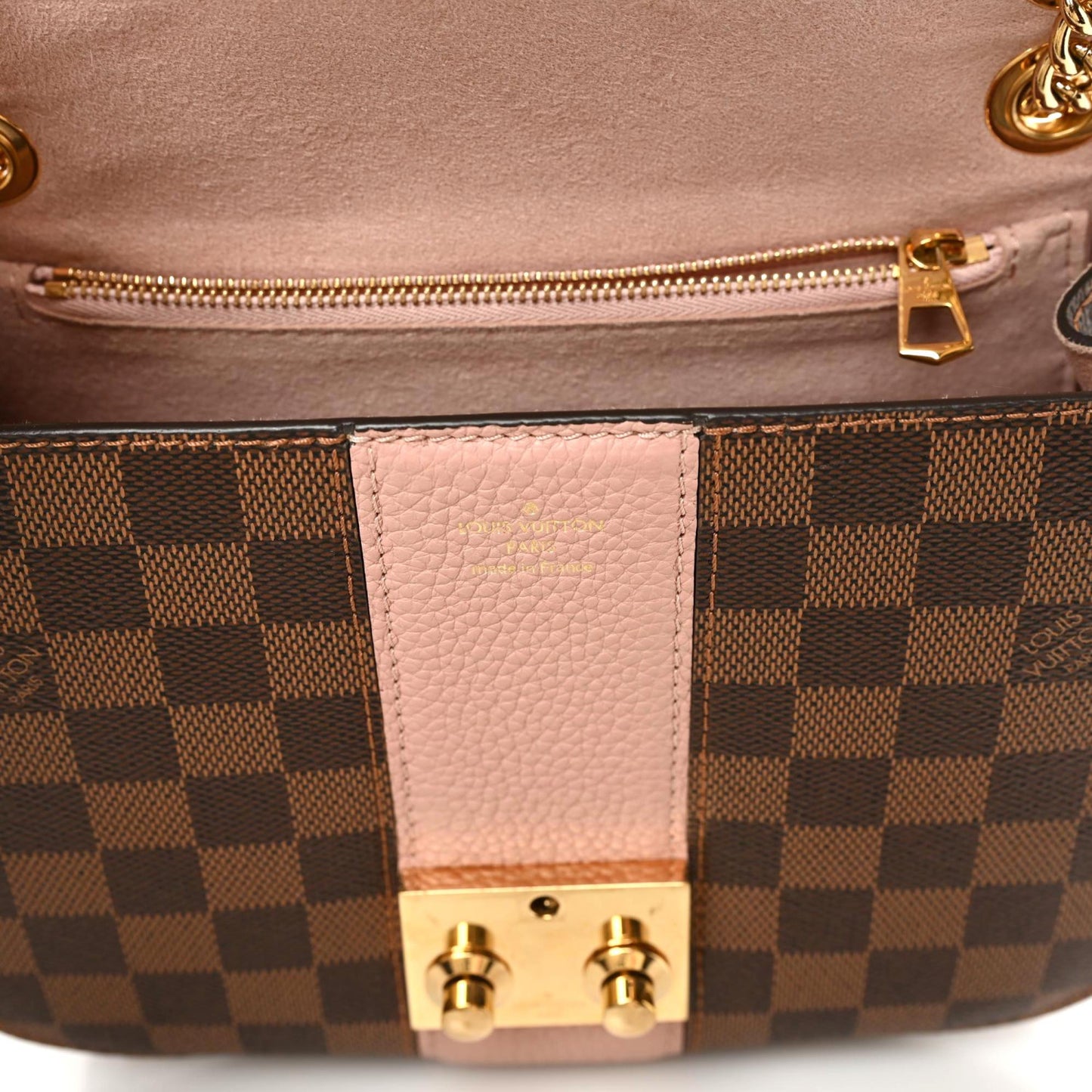 Damier Ebene Cuir Taurillon Wight Magnolia