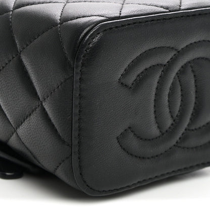 Chanel Lambskin Quilted Top Handle Mini Vanity Case With Chain Black 9 of 10