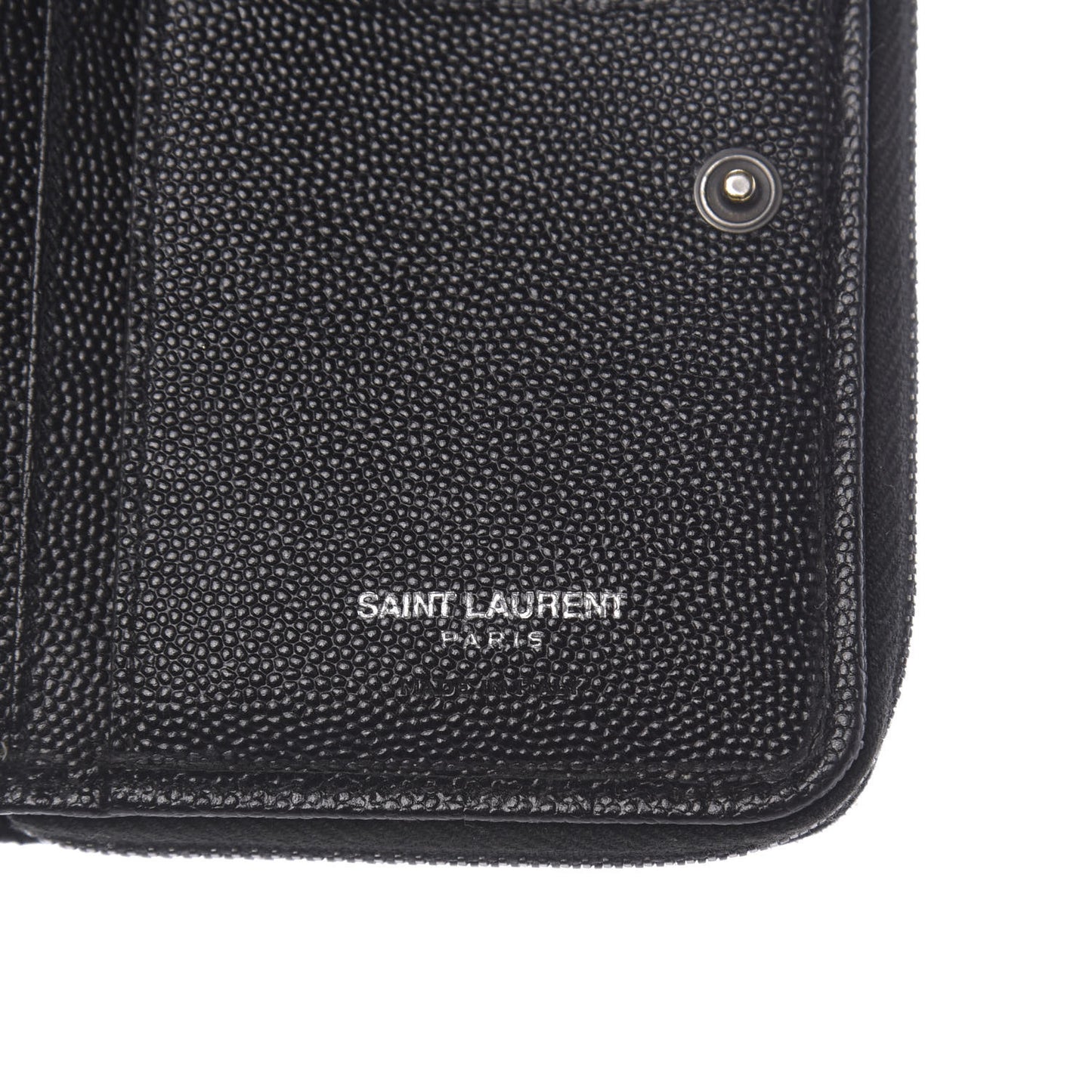 Grain De Poudre Matelasse Chevron Monogram Compact Zip Around Wallet Black