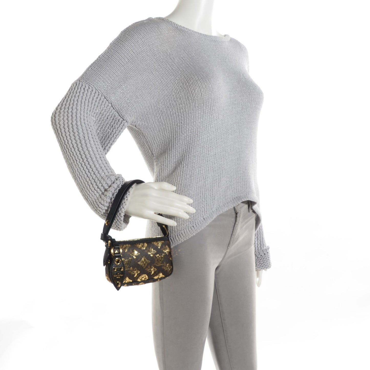 Monogram Sequins Eclipse Mini Pochette Gold