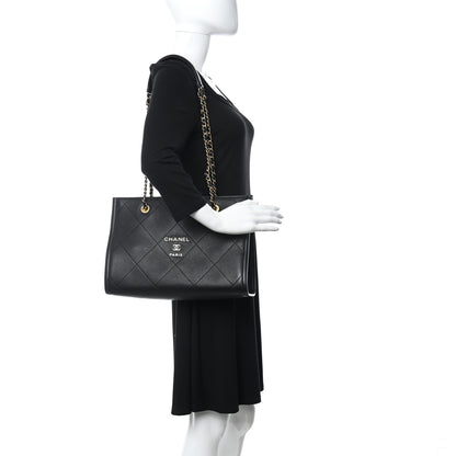 Chanel Calfskin Stitched Small Shopping Bag Black 2 of 10