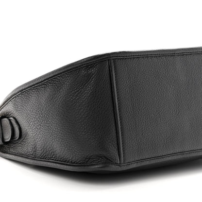 Prada Vitello Daino Soft Zippered Messenger Hobo Black 7 of 8