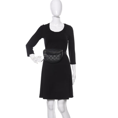 Chanel Grained Calfskin Quilted Waist Belt Bag Black 2 of 10