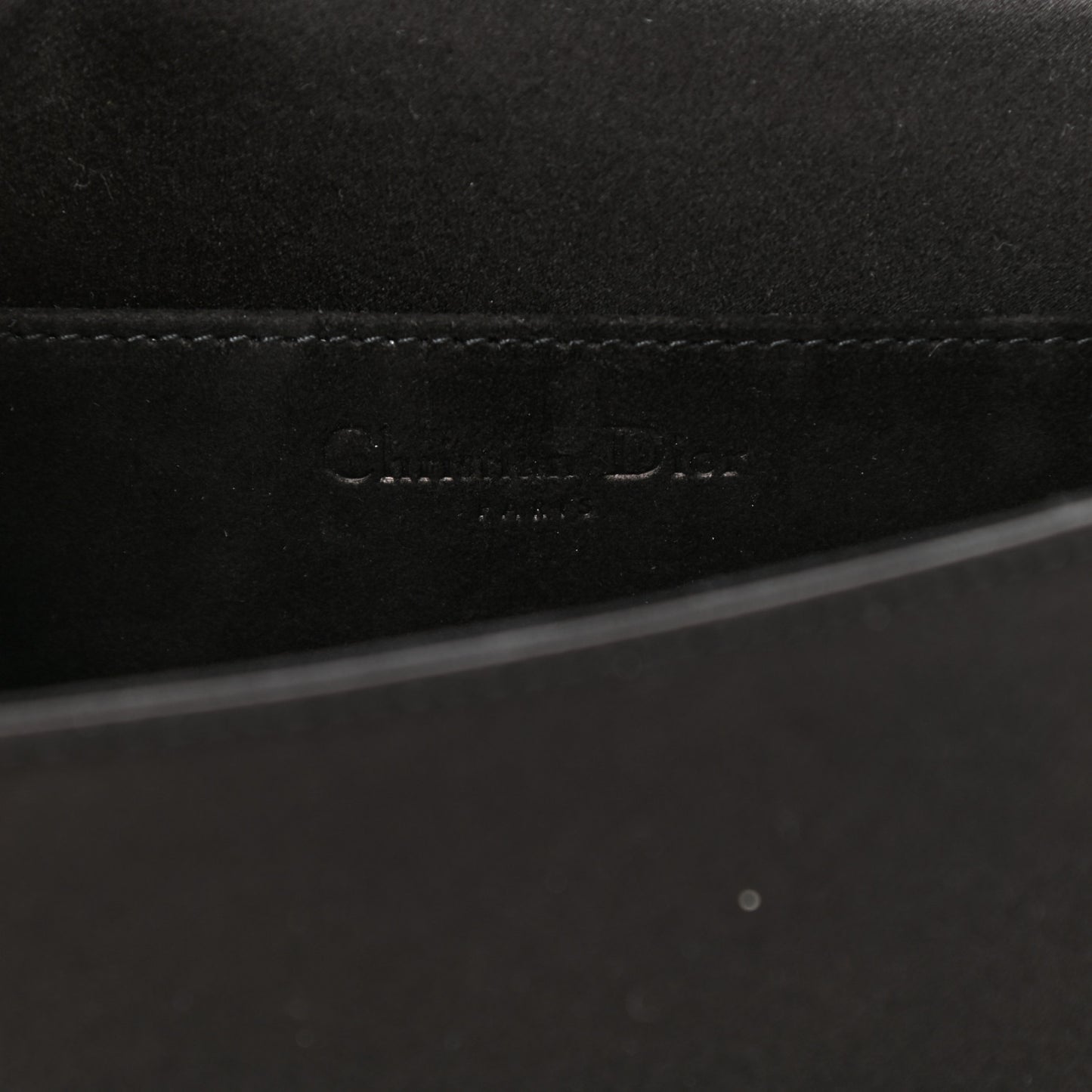 Satin Cannage Lady Dior Convertible Clutch Black
