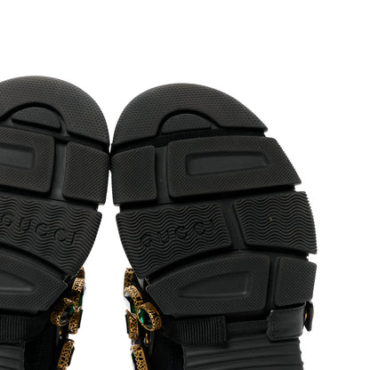 Gucci X SEGA Mesh Suede Calfskin Removable Crystals Womens Flashtrek Sneakers 37.5 Black Silver 6 of 8