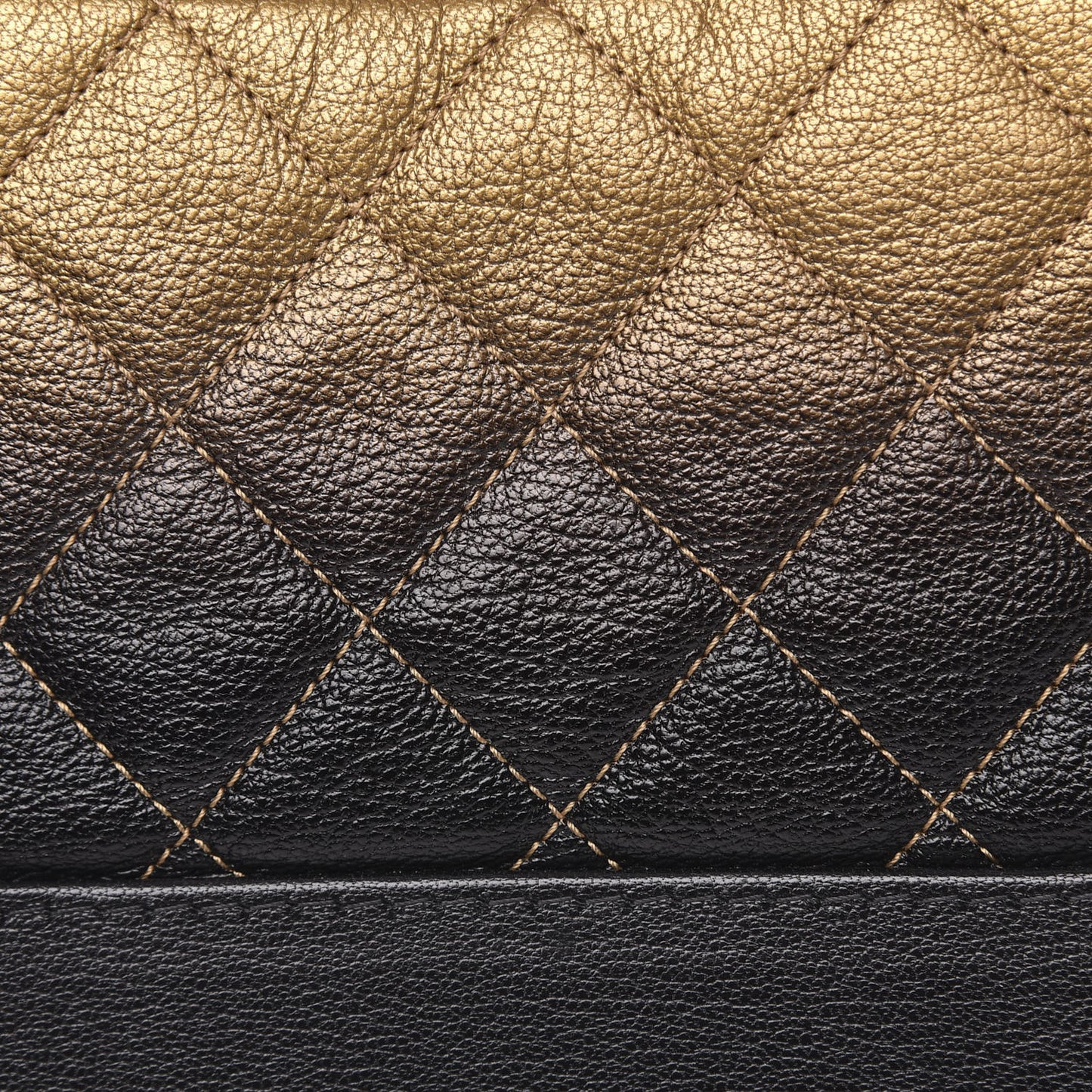 Metallic Goatskin Quilted Small Gabrielle Hobo Gold Black