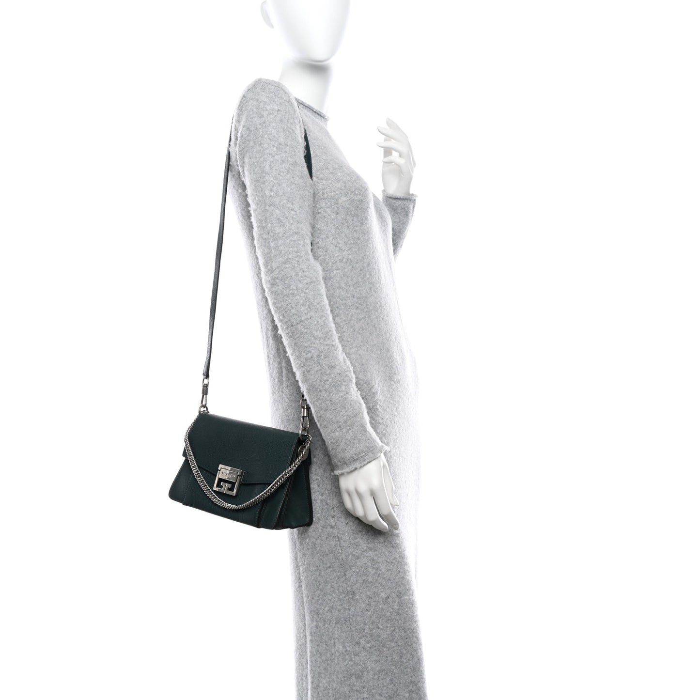 Goatskin Small GV3 Shoulder Bag Fir Green