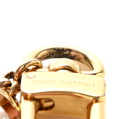 Louis Vuitton Brass Enamel Fleur De Monogram Bag Charm Chain Gold 6 of 6