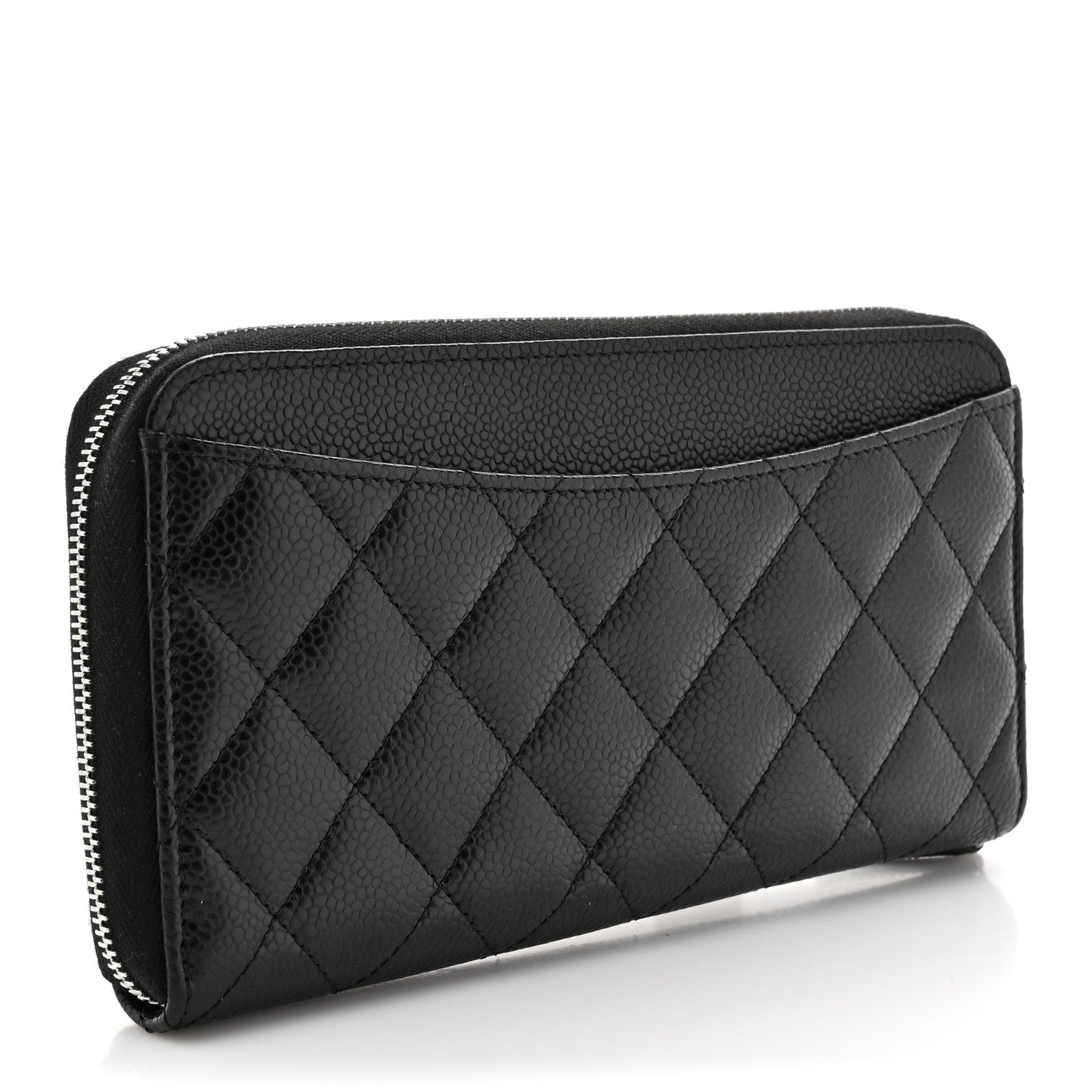 Chanel Caviar Quilted Large Gusset Zip Around Wallet Black 3 of 8