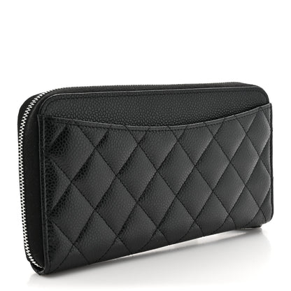 Chanel Caviar Quilted Large Gusset Zip Around Wallet Black 3 of 8