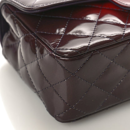 Chanel Shaded Patent Calfskin Quilted Mini Rectangular Flap Red Yellow Dark Purple 8 of 9