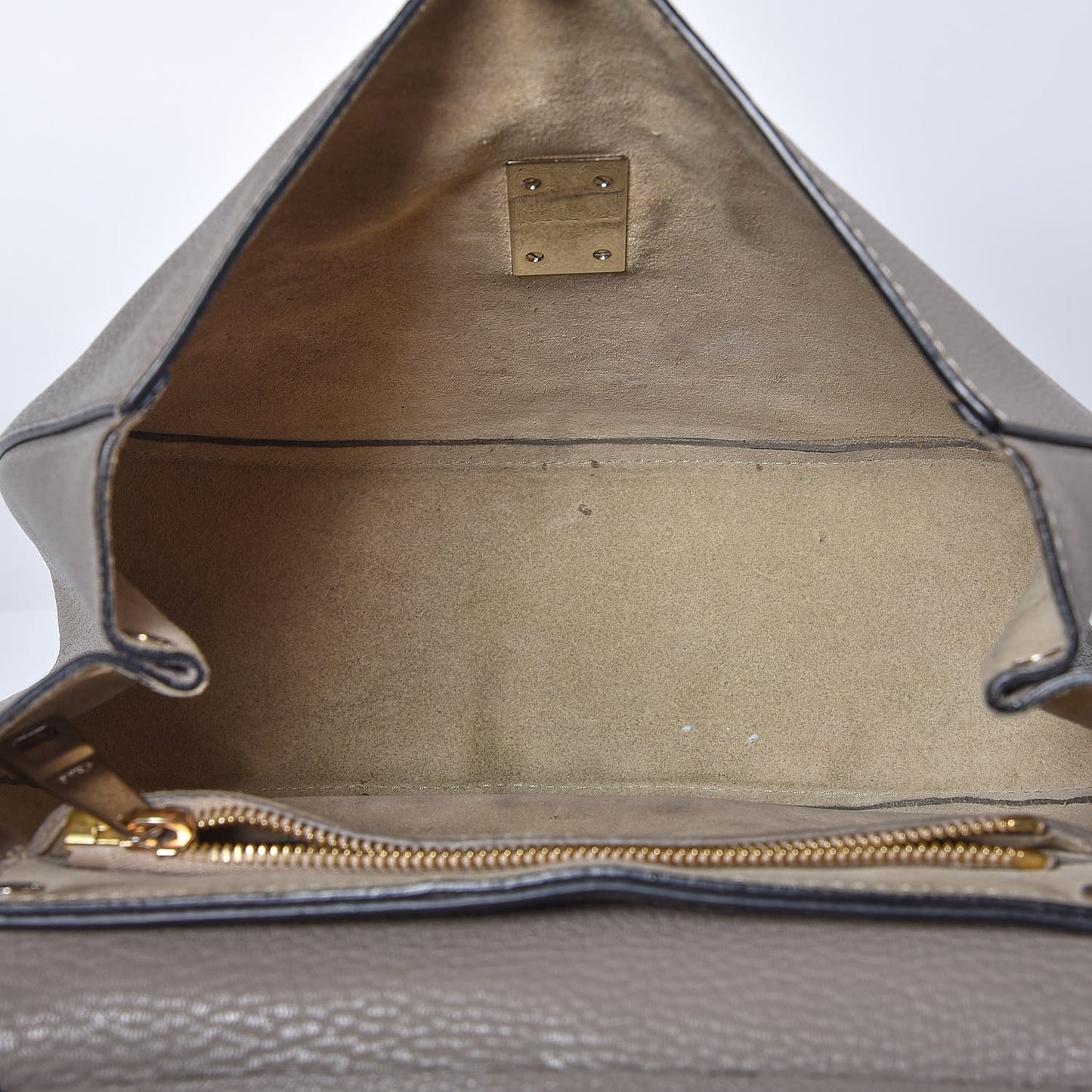 Grained Lambskin Large Drew Shoulder Bag Motty Grey