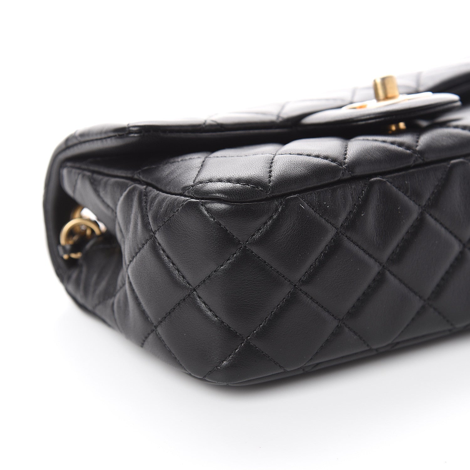 Chanel Lambskin Quilted Mini Rectangular Pearl Crush Flap Black 8 of 9