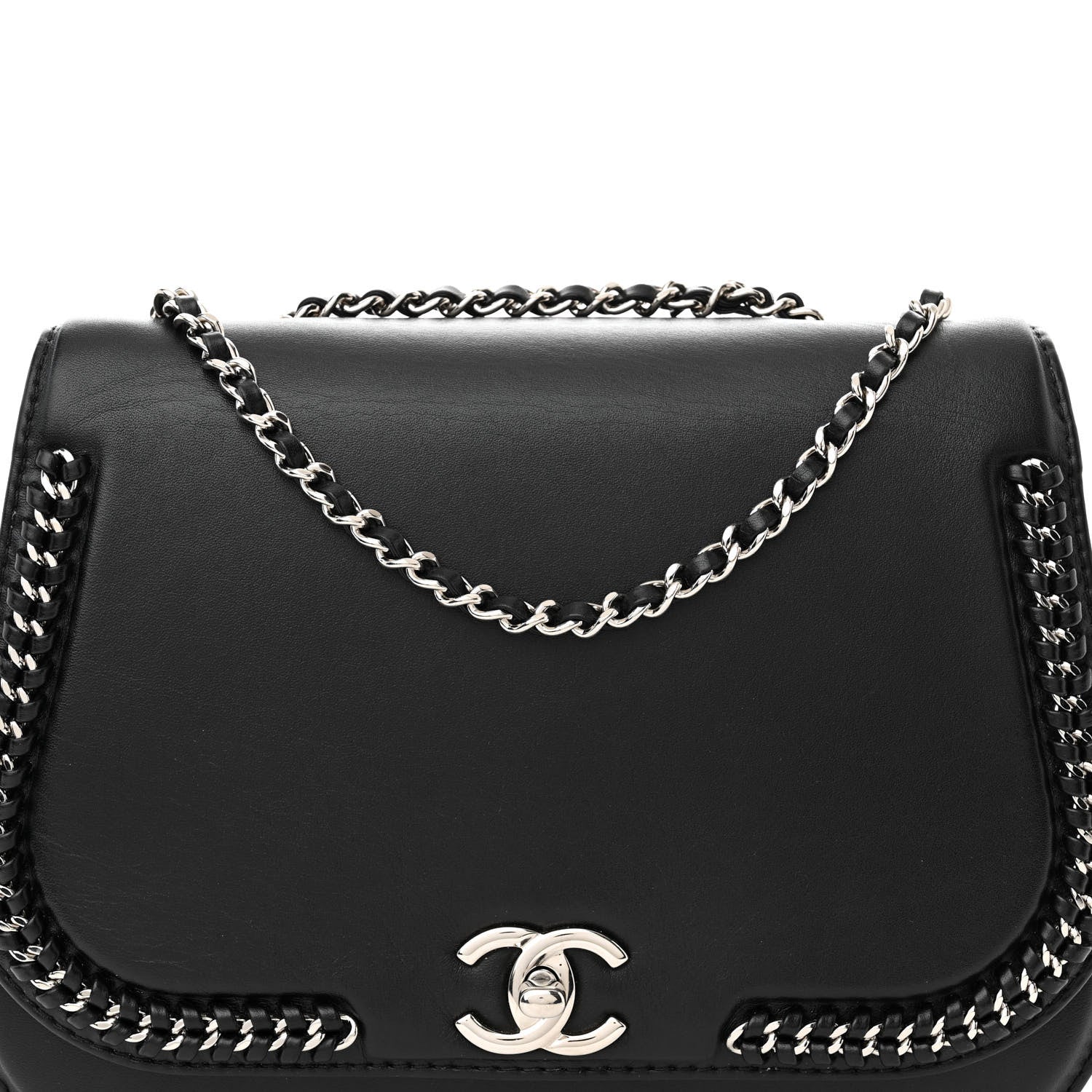 Chanel Calfskin Braided Small Chic Flap Black 8 of 10