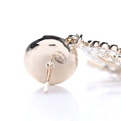 Chanel Crystal Pearl Bow-tiful CC Drop Earrings Gold 4 of 4