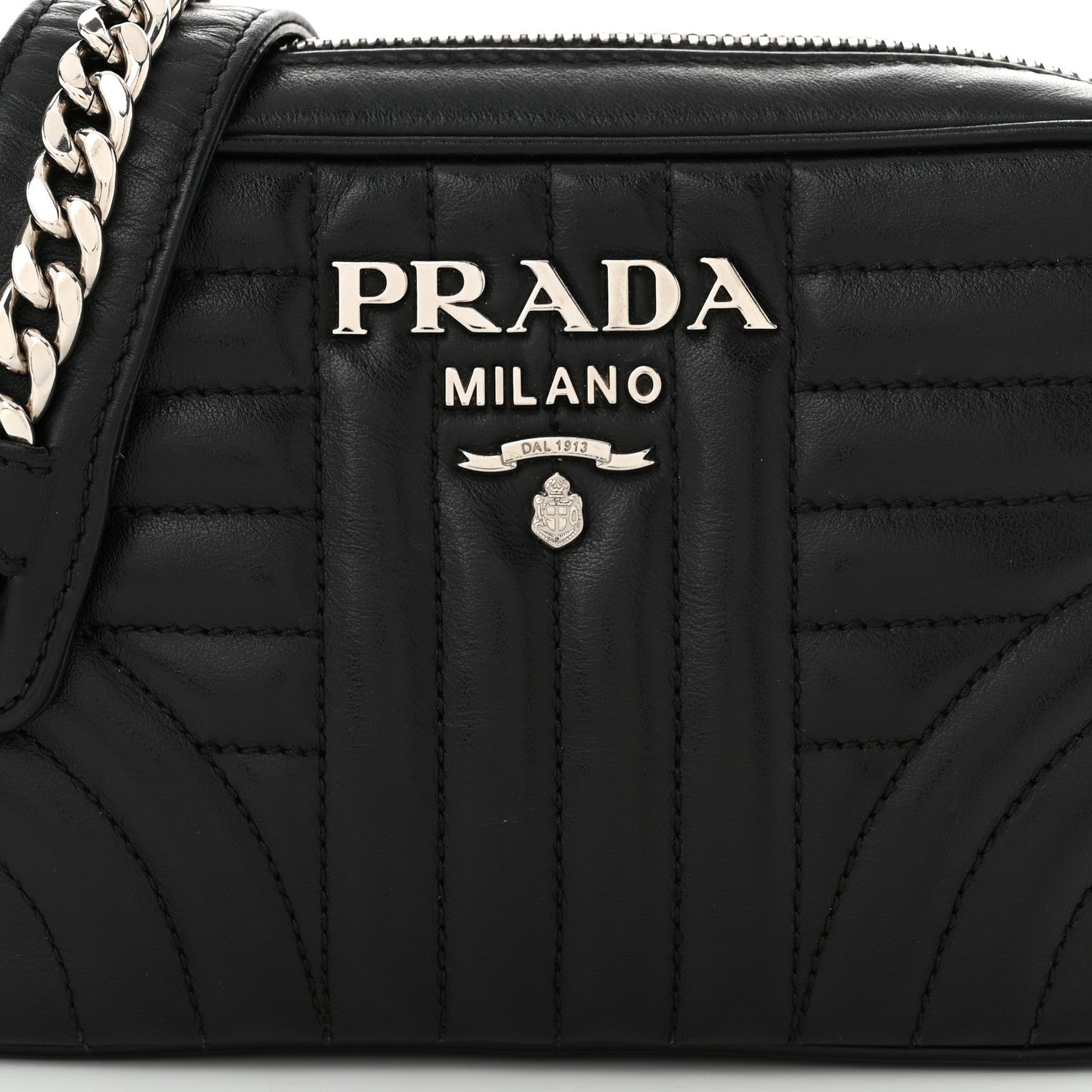 Prada Soft Calfskin Diagramme Camera Bag Black 8 of 11