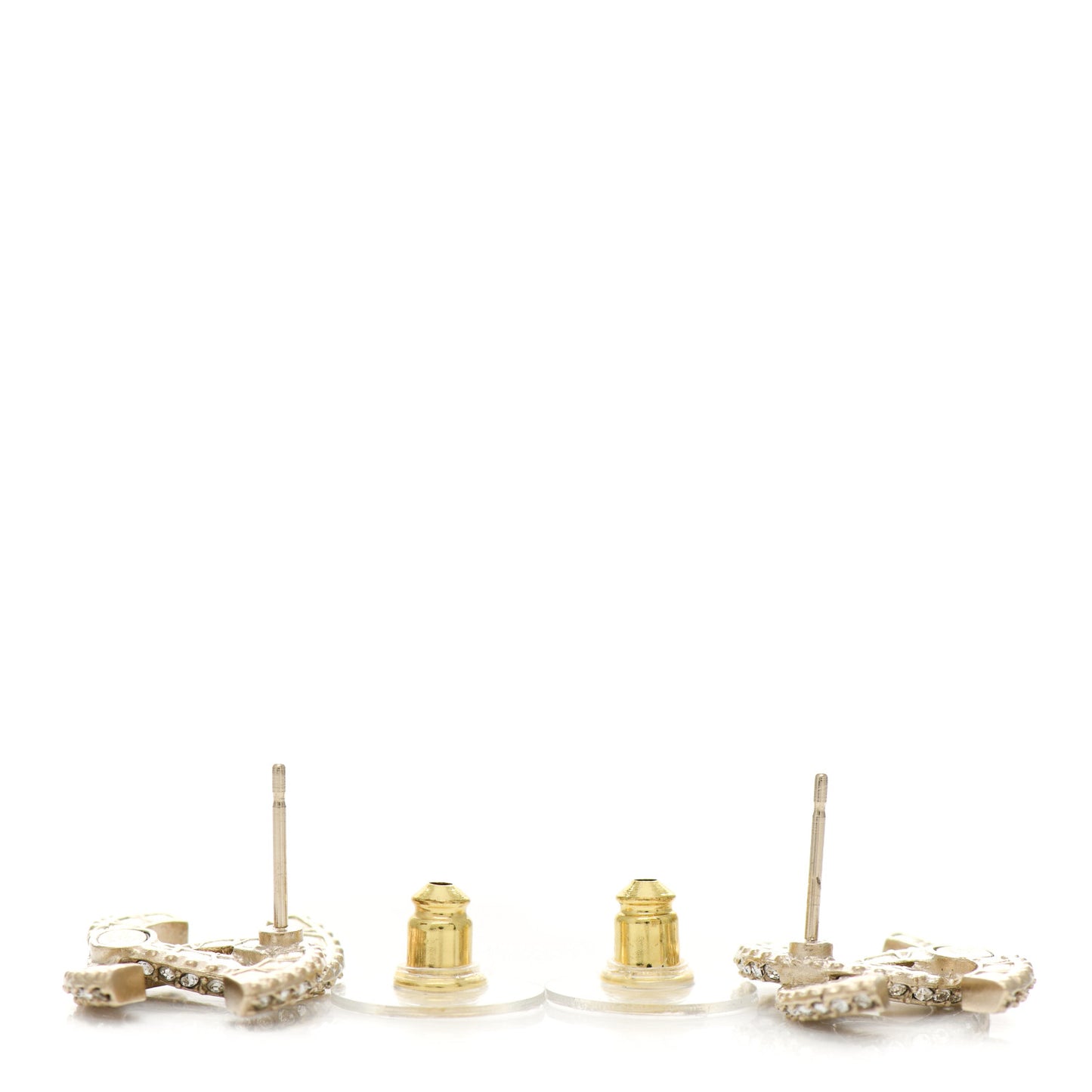 Crystal Timeless CC Earrings Light Gold