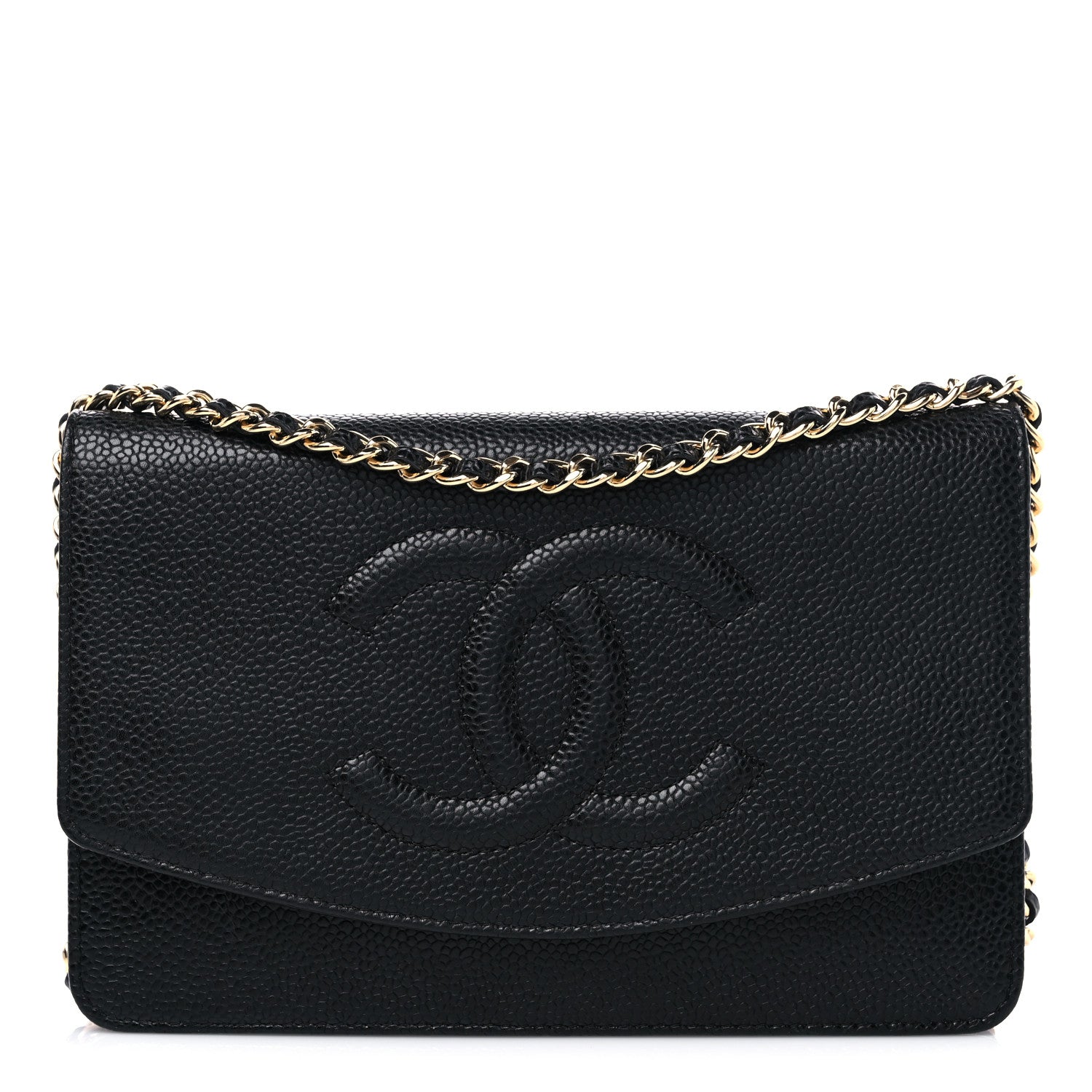 Chanel Caviar Timeless CC Wallet On Chain WOC Black 1 of 10