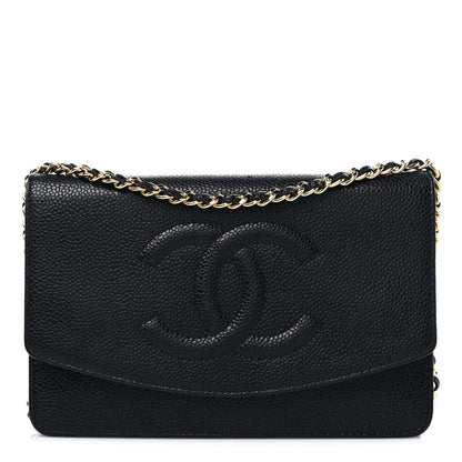 Chanel Caviar Timeless CC Wallet On Chain WOC Black 1 of 10
