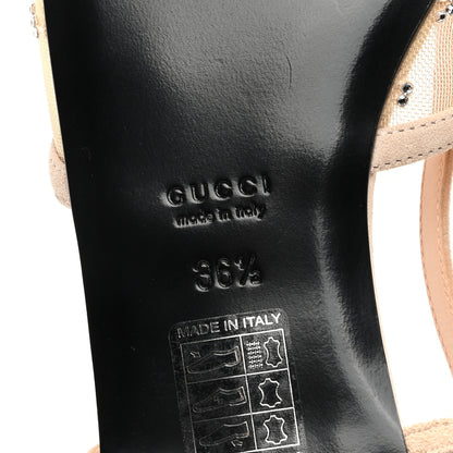 Gucci Suede Mesh Crystal GG Monogram Slingback Ballet Flats 36.5 Light Powder Skin Rose 6 of 7