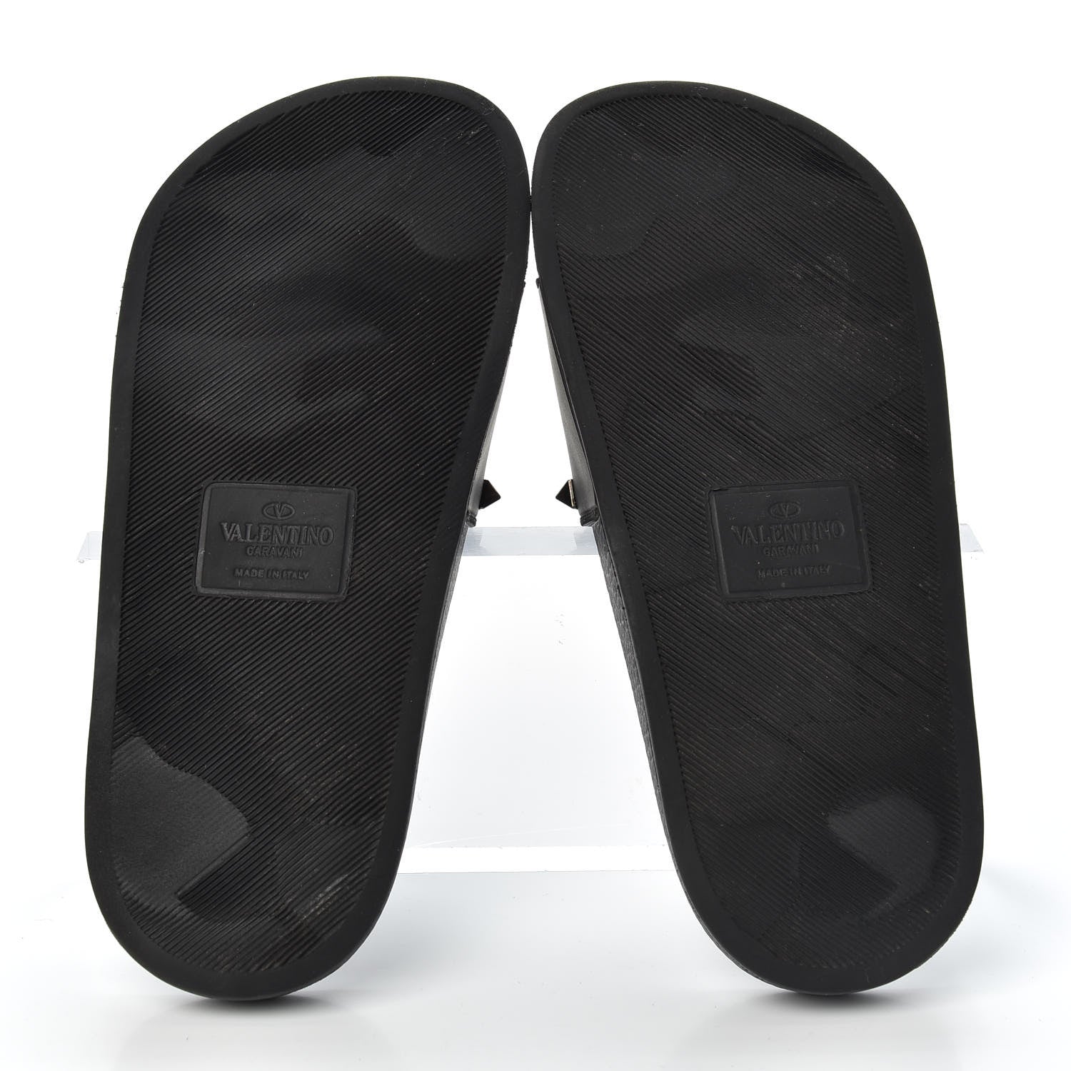 Valentino Garavani Rubber Rockstud Slide Sandals 36 Black 6 of 10