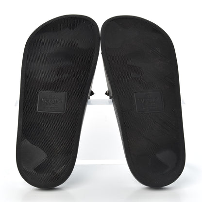 Valentino Garavani Rubber Rockstud Slide Sandals 36 Black 6 of 10