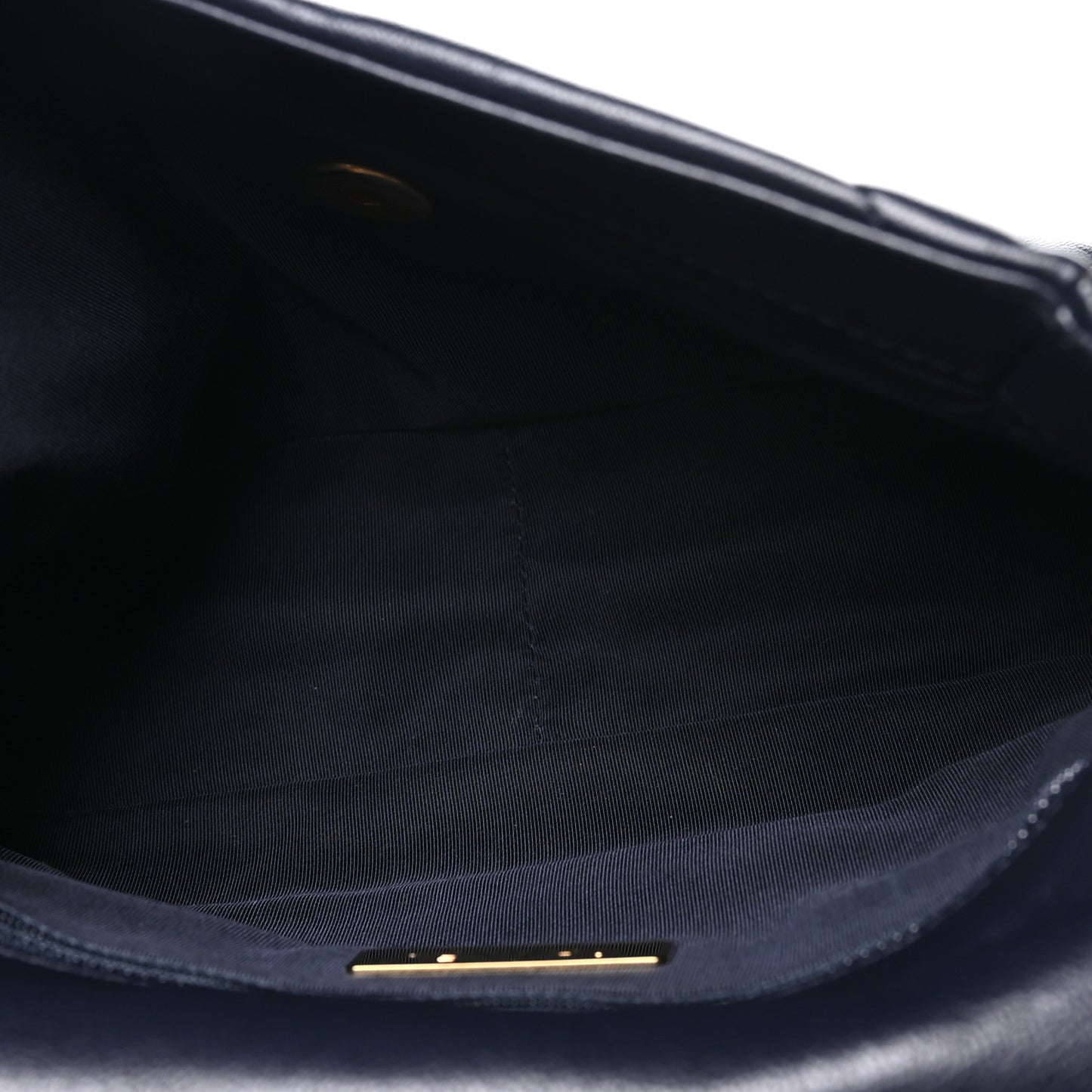 Goatskin Quilted Medium Chanel 19 Flap Navy Blue