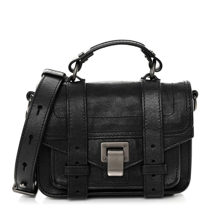 Proenza Schouler Lambskin Micro PS1 Satchel Black 1 of 10