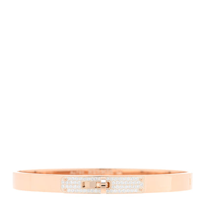 Hermes 18K Rose Gold Diamond PM Kelly Pave Bracelet SH 1 of 3