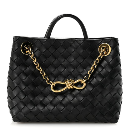 Bottega Veneta Nappa Intrecciato Small Andiamo With Chain Shoulder Bag Black 1 of 9