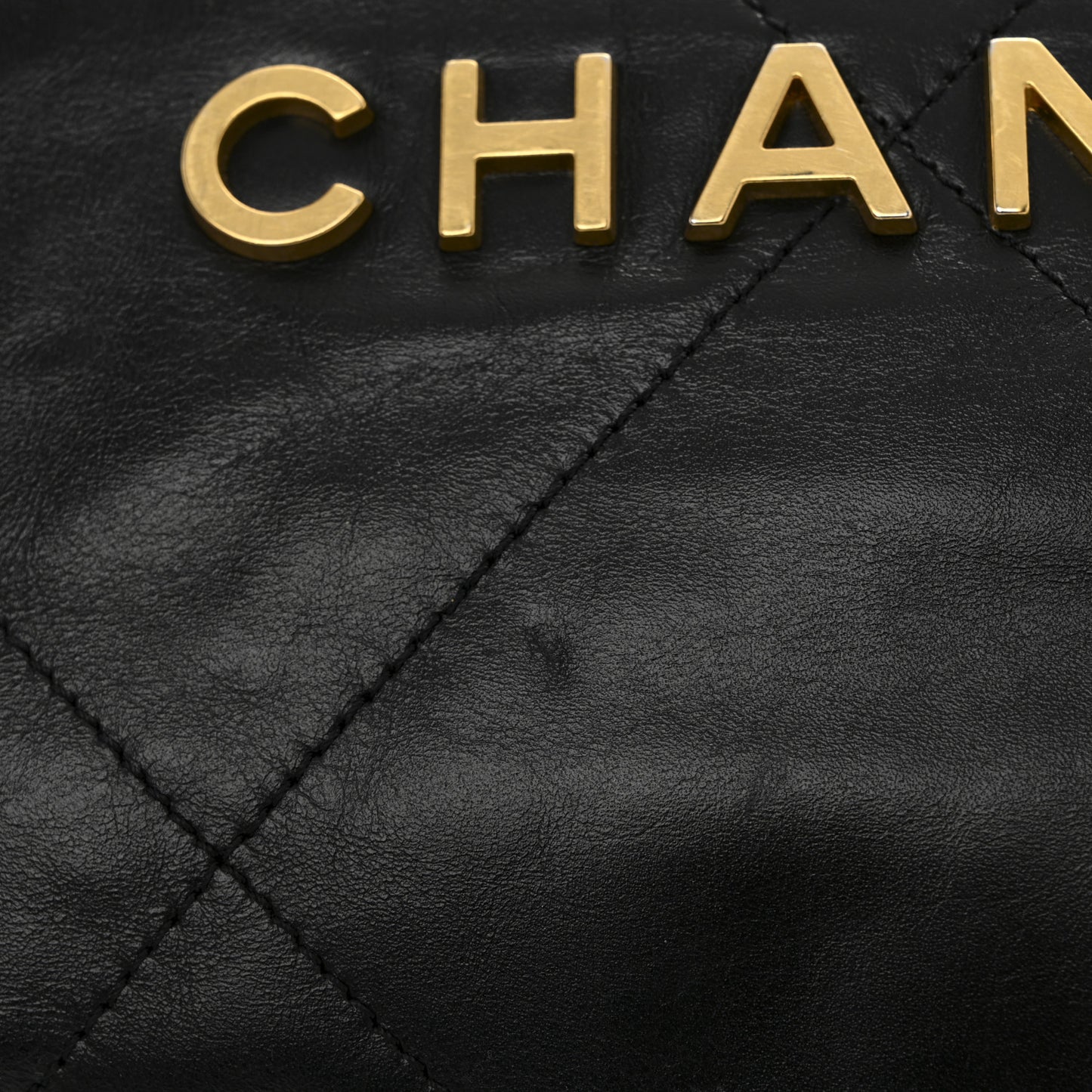 Shiny Calfskin Quilted Small Chanel 22 Black
