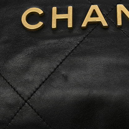 Chanel Shiny Calfskin Quilted Small Chanel 22 Black 12 of 14