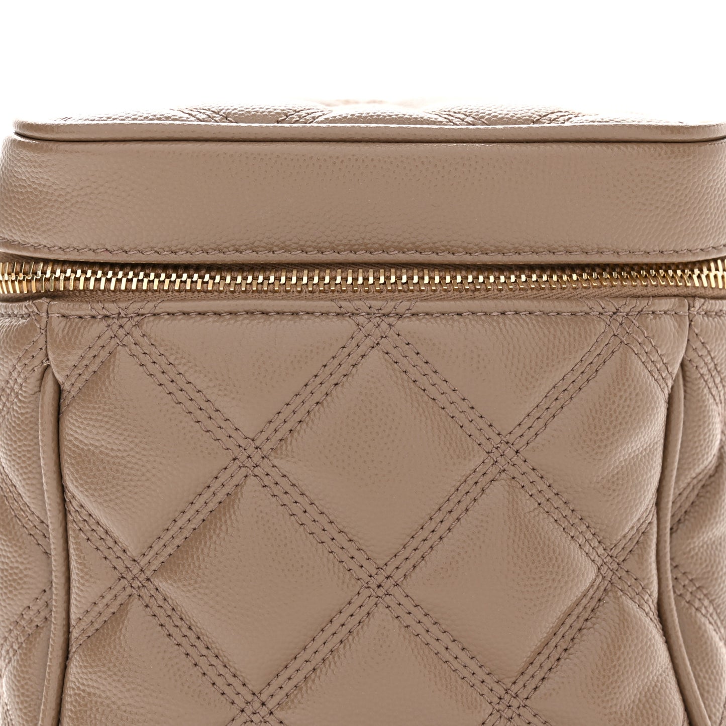 Grain de Poudre Quilted 80's Vanity Bag Dark Beige